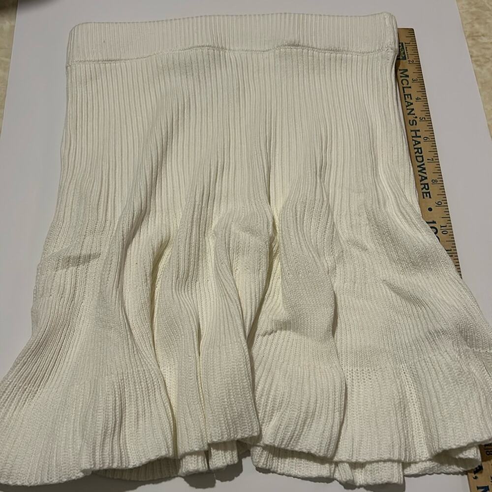 Free People Ruffled Ribbed Skirt Cream Size L - Picture 1 of 4